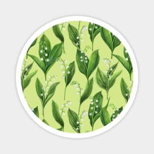 Lily of the valley on honeydew green Magnet